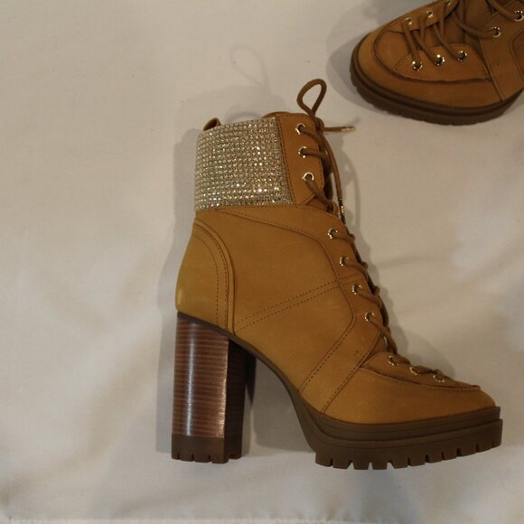 Michael Kors Tan Ankle Boots with Gold Accents - Picture 7 of 7